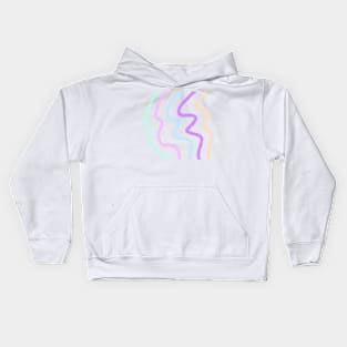 Colorful stripes retro curves art Kids Hoodie